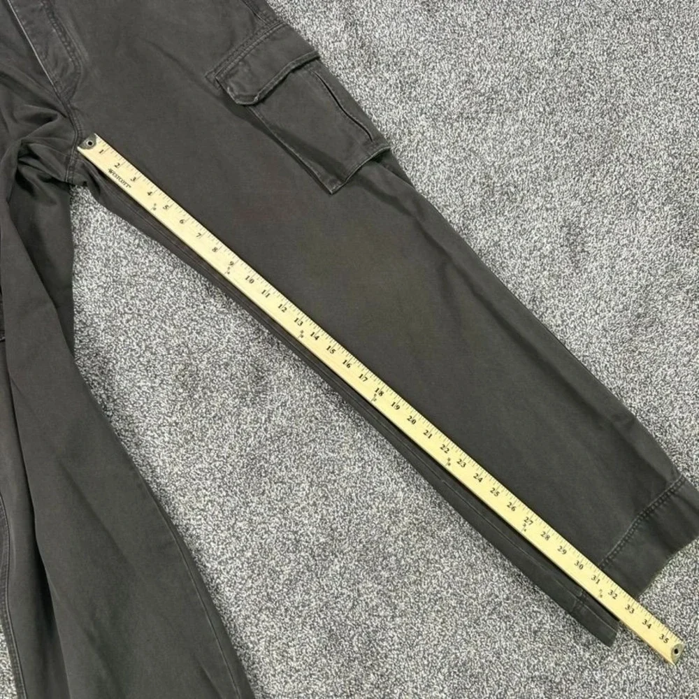J. Crew Straight Leg Twill Cargo Pant Men 34x34 Military Green Canvas Button Fly